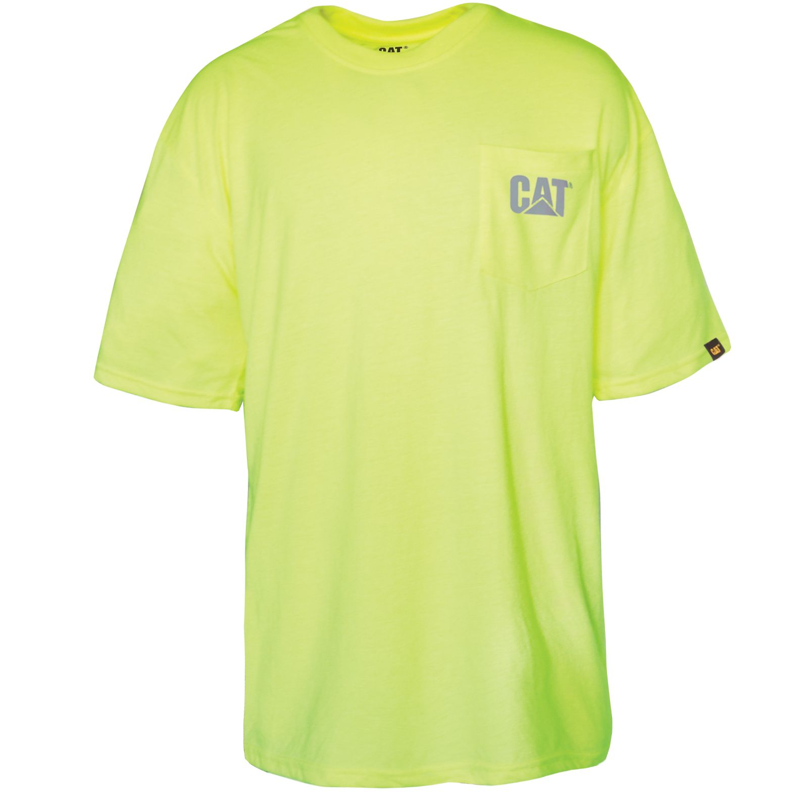 Men's Caterpillar Hi-vis Trademark Pocket T-Shirts Yellow Ireland JGYS12598